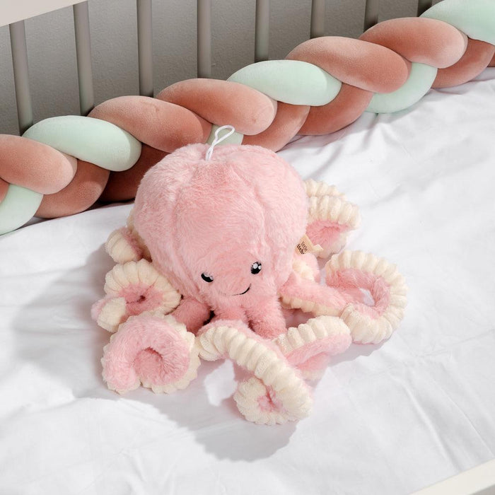 Woven Belt Cot Bumper - Dusty Pink & Green-Cot Bumpers-Little Whitehouse