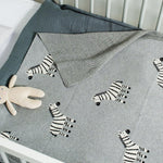 Ziggy Zebra 100% Cotton Jacquard Baby Blanket