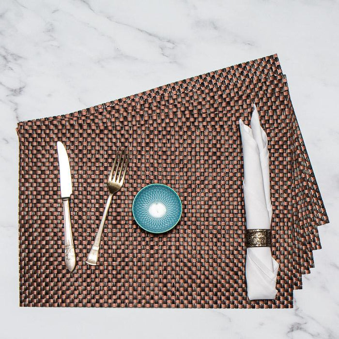 HOME.LIFE Bronze Broad Weave Placemats - 6 pack