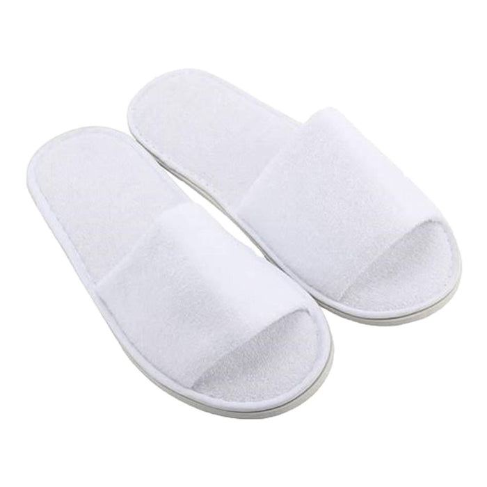 Disposable White Towelling Slippers